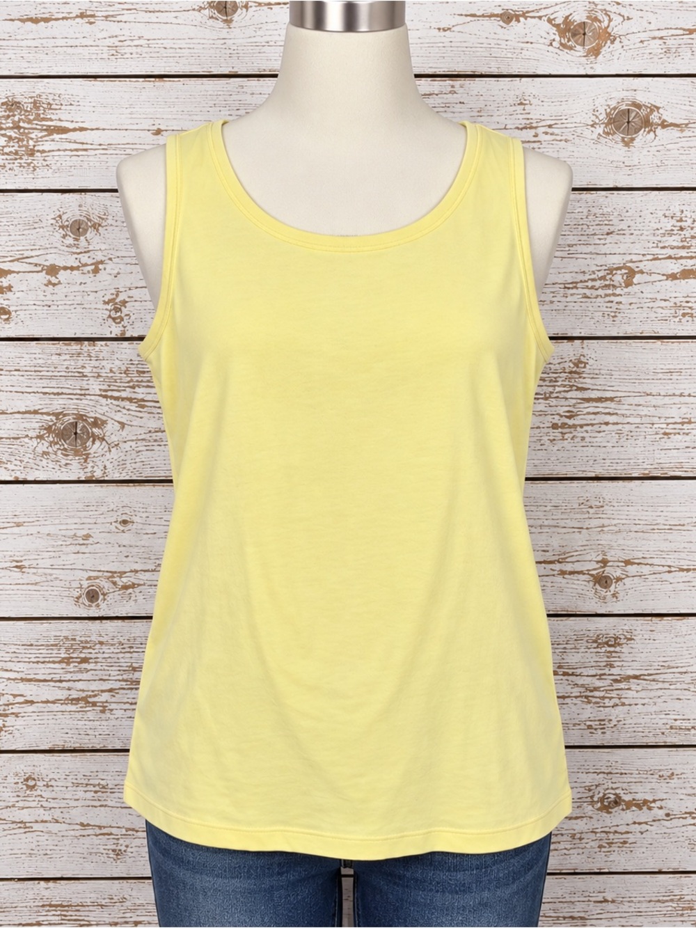 Talbots Tank Top Women Size S Yellow Stretch Cotton Shirt